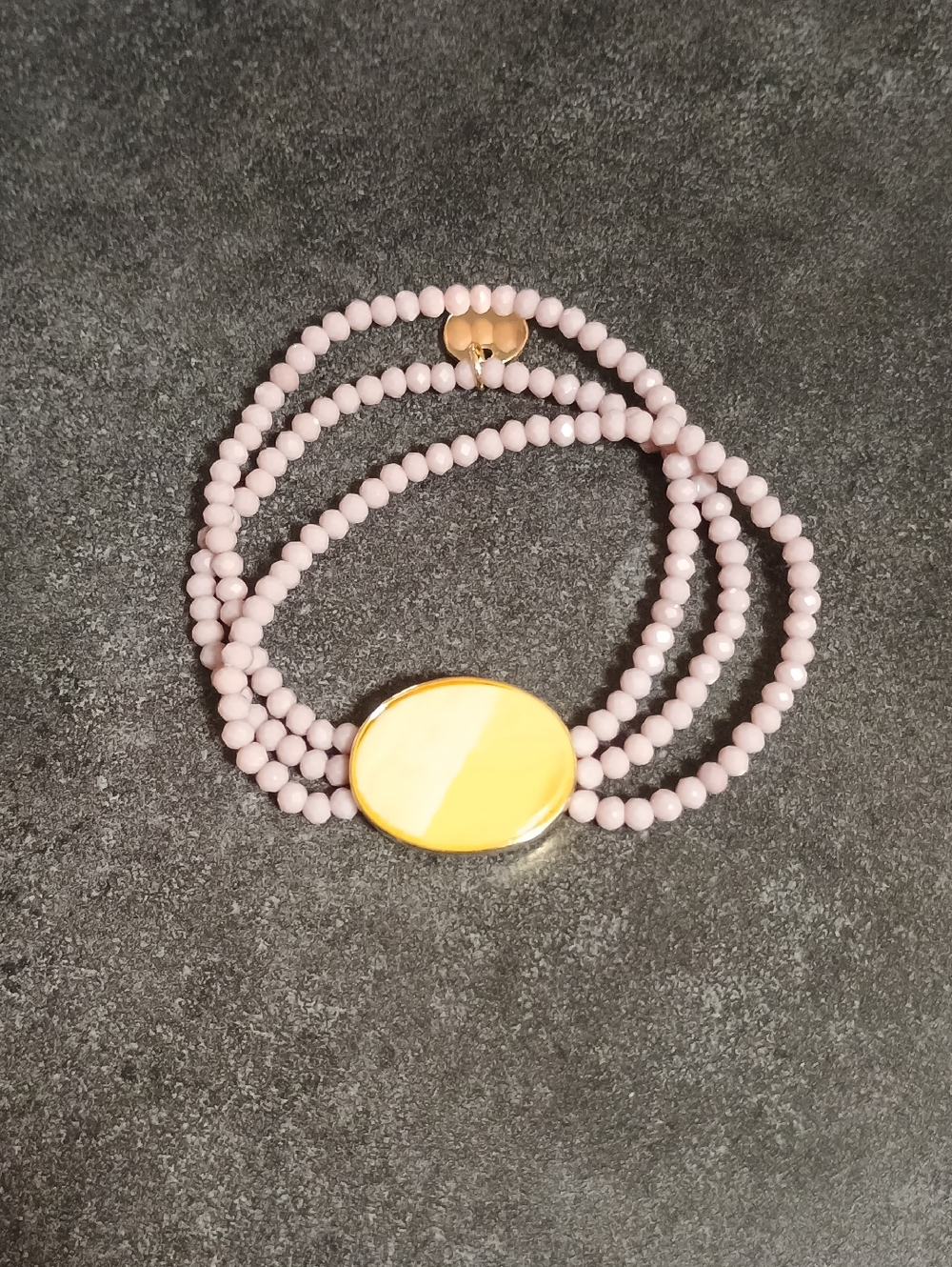 Plunder Lavender Beaded Bracelet with Yellow Resin Accent